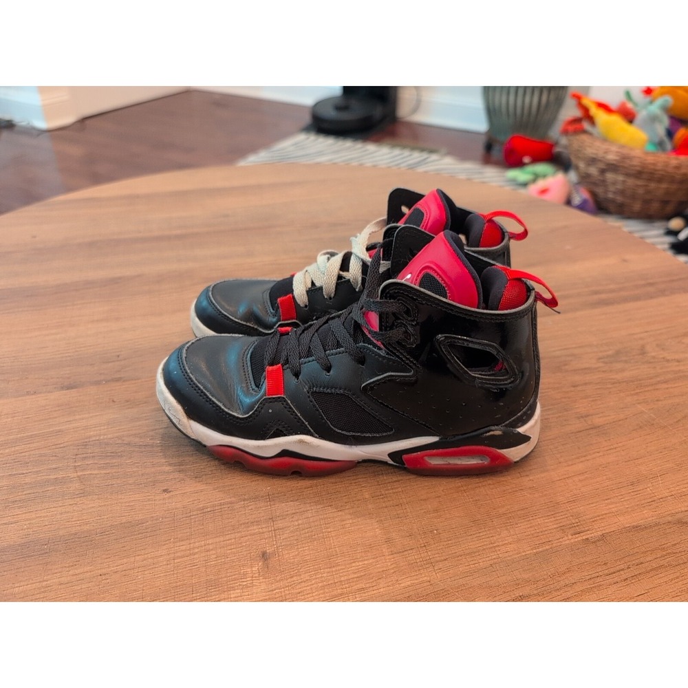 Nike Jordans Kids Black and Red High-Top Sneakers